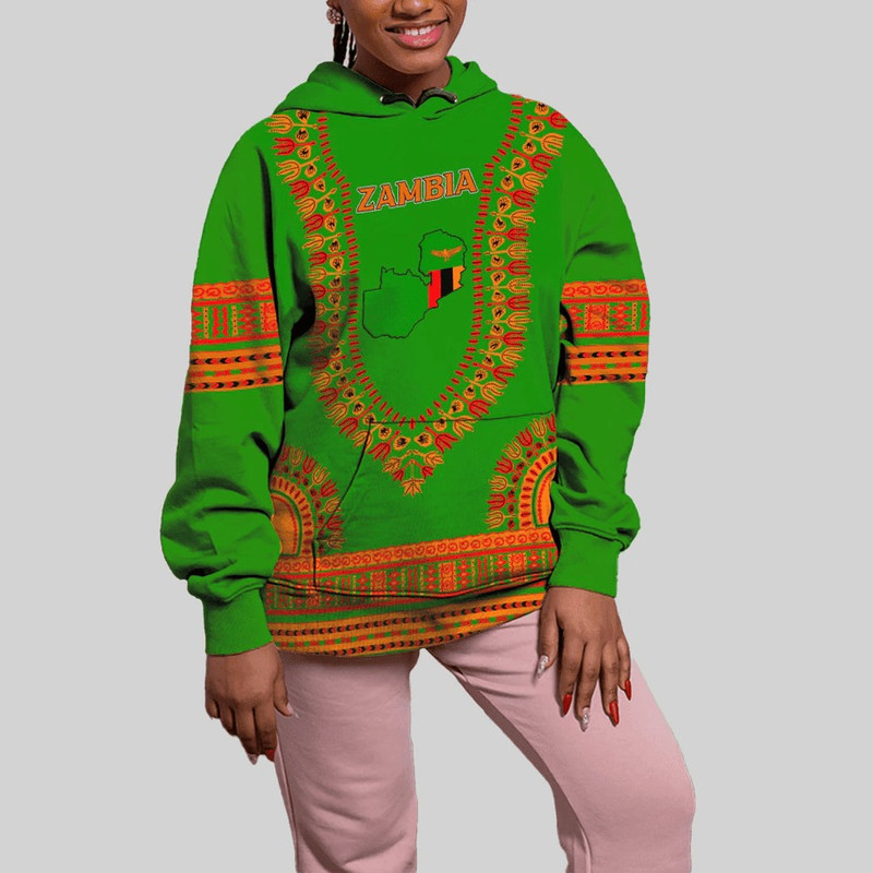 Zambia Traditional Dashiki Hoodie, African Hoodie For Men Women