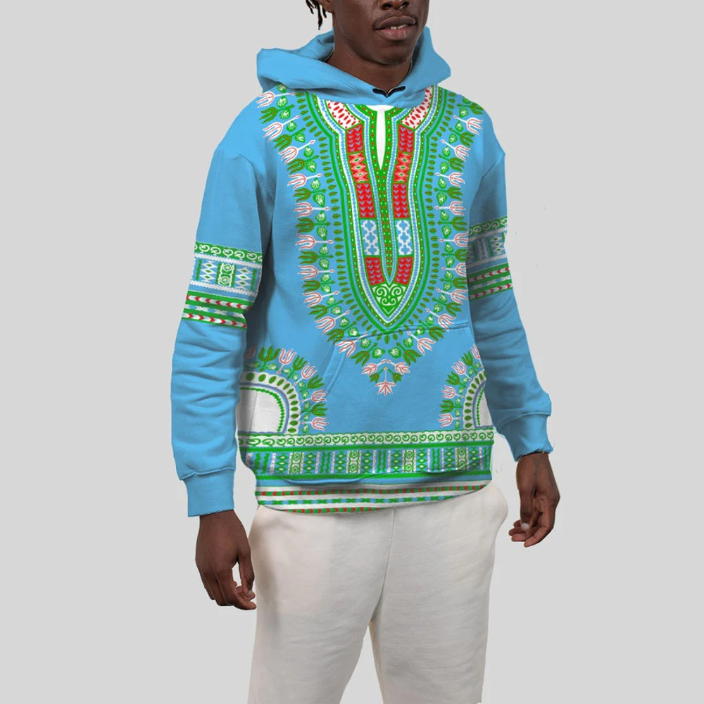 Djibouti Traditional Dashiki Hoodie, African Hoodie For Men Women
