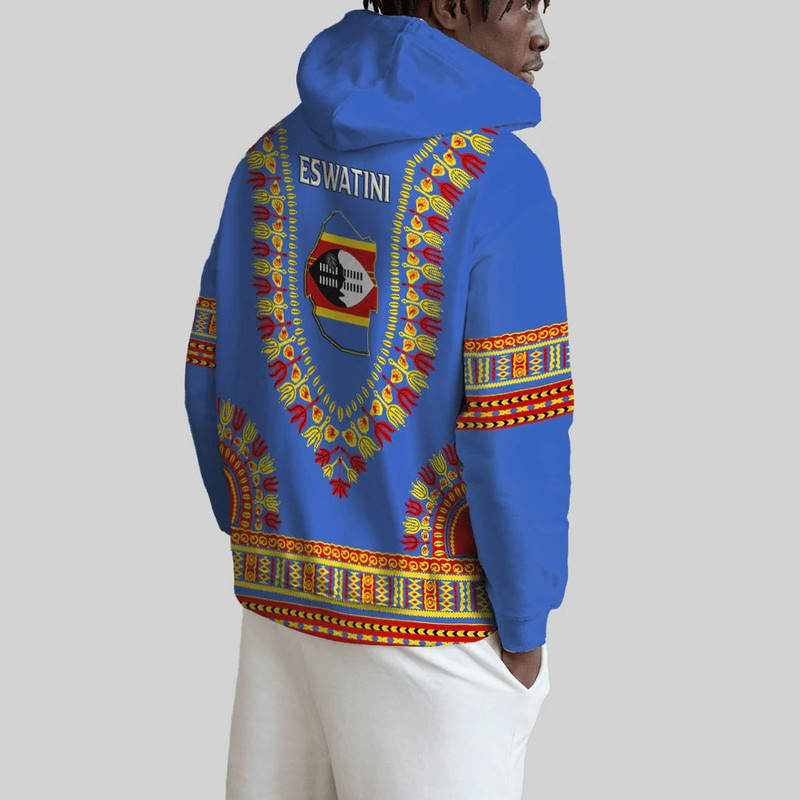 Eswatini Traditional Dashiki Hoodie, African Hoodie For Men Women