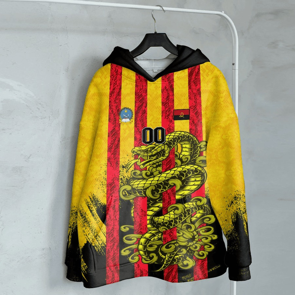 Angola - Yellow Version Hoodie Snake Jersey, African Hoodie For Men Women
