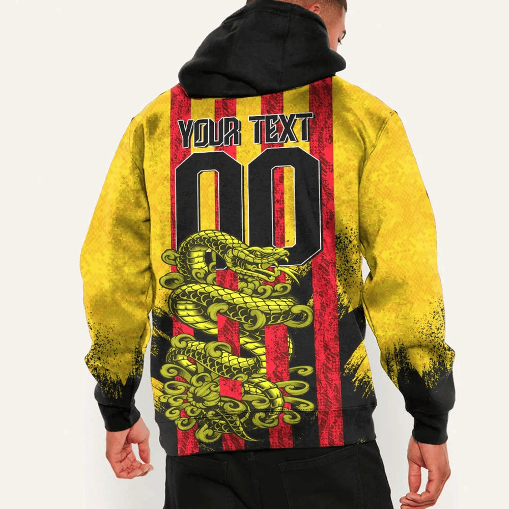 Angola - Yellow Version Hoodie Snake Jersey, African Hoodie For Men Women