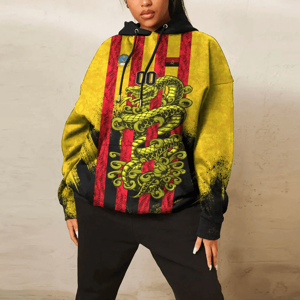 Angola - Yellow Version Hoodie Snake Jersey, African Hoodie For Men Women