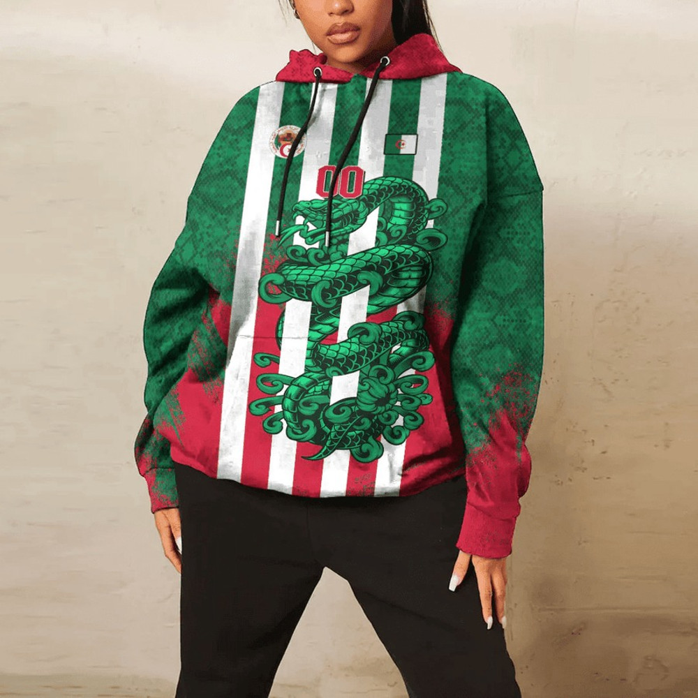Algeria - Green Version Hoodie Snake Jersey, African Hoodie For Men Women