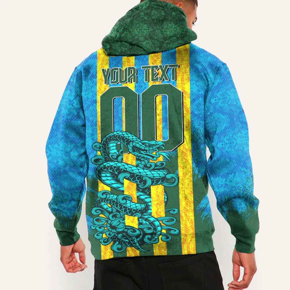 Rwanda - Blue Version Hoodie Snake Jersey, African Hoodie For Men Women