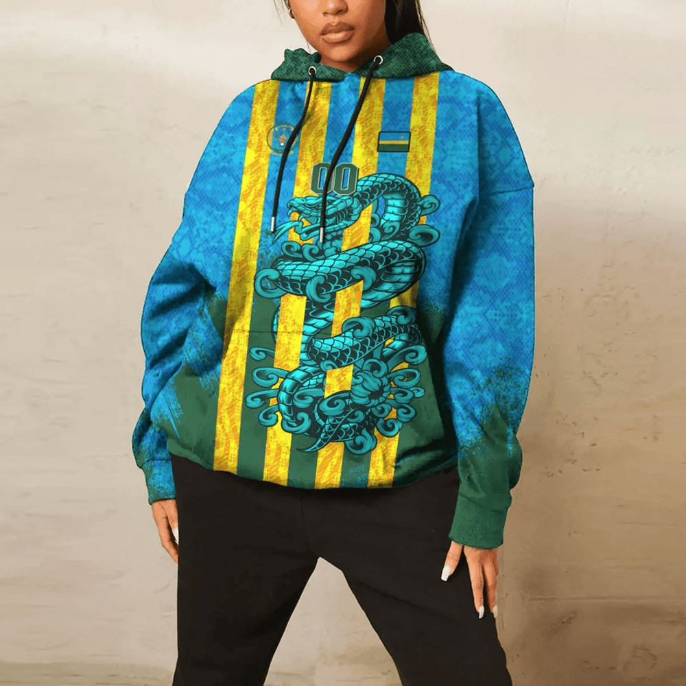 Rwanda - Blue Version Hoodie Snake Jersey, African Hoodie For Men Women