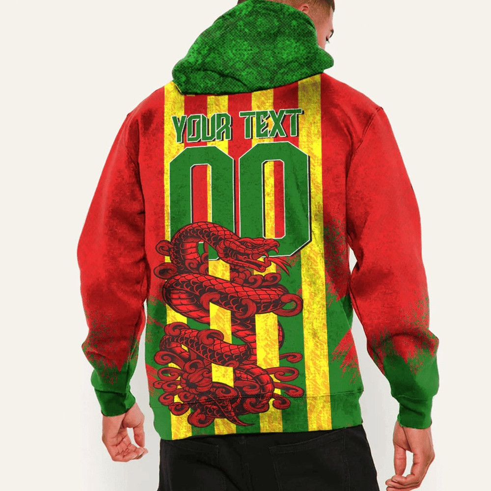 Zimbabwe - Red Version Hoodie Snake Jersey, African Hoodie For Men Women