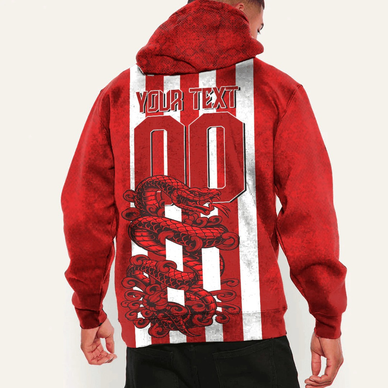 Tunisia - Red Version Hoodie Snake Jersey, African Hoodie For Men Women