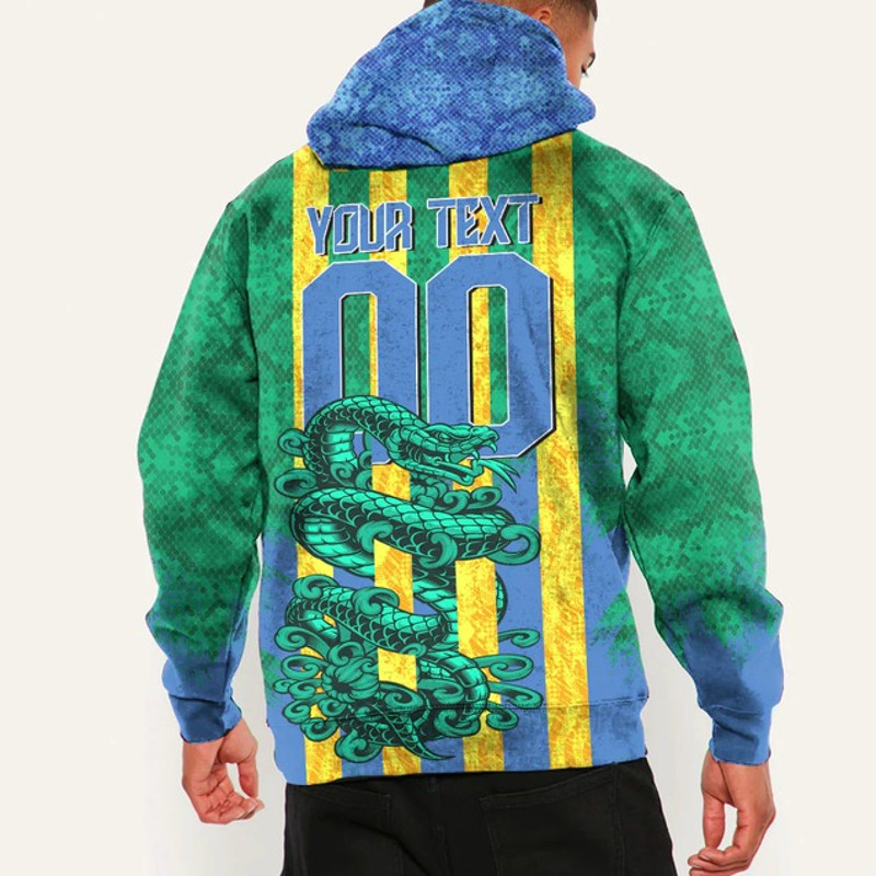 Gabon - Green Version Hoodie Snake Jersey, African Hoodie For Men Women