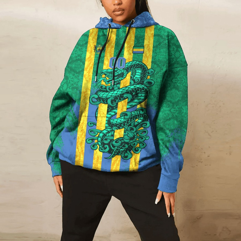 Gabon - Green Version Hoodie Snake Jersey, African Hoodie For Men Women