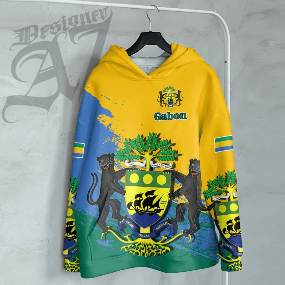 Gabon Special Hoodie, African Hoodie For Men Women