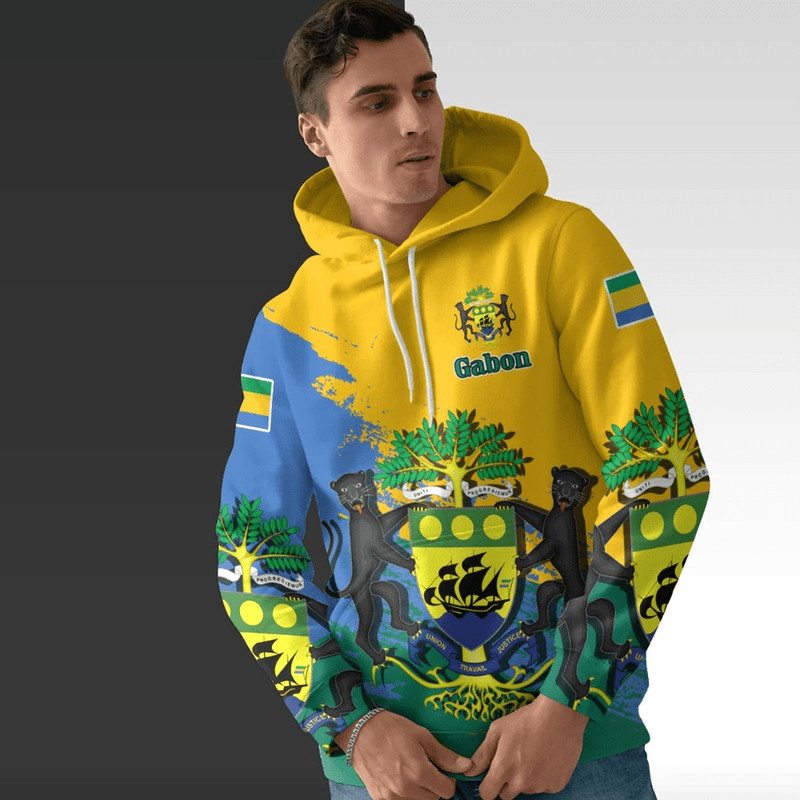 Gabon Special Hoodie, African Hoodie For Men Women