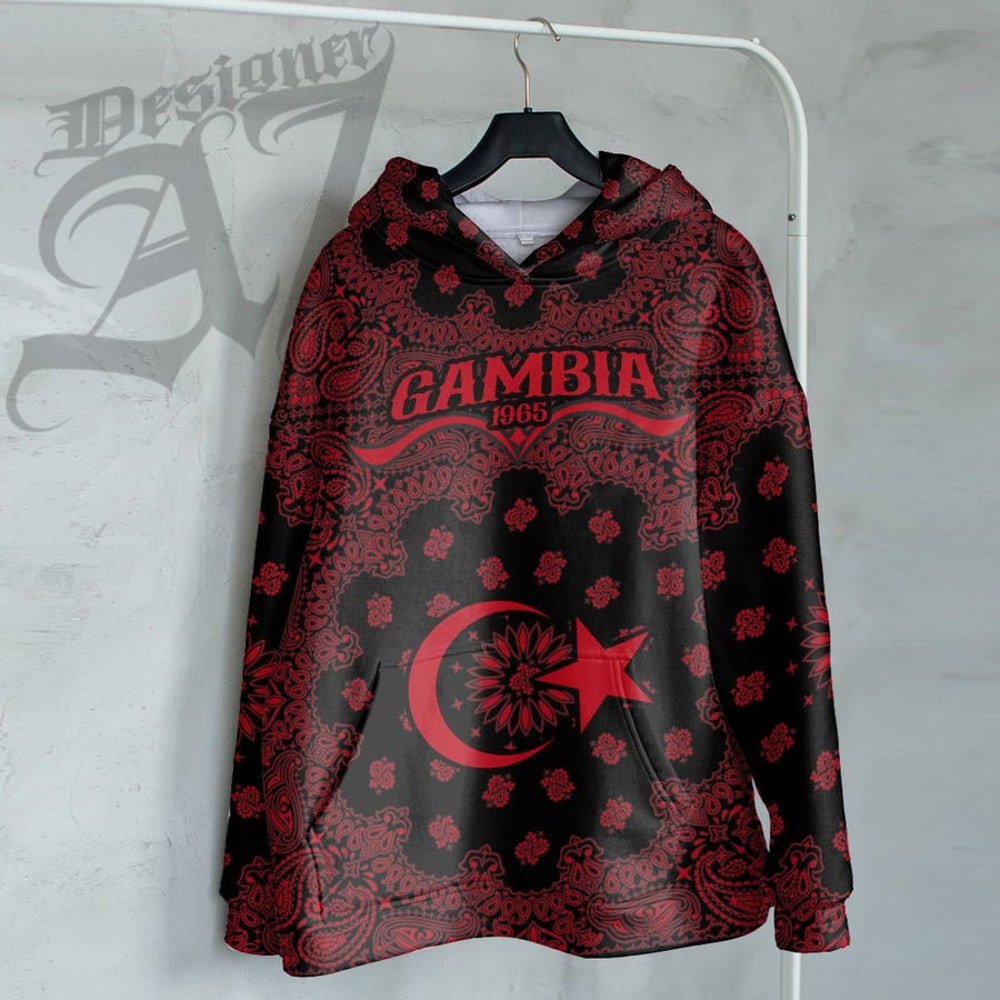 Gambia Hoodie Paisley Bandana "Never Out of Date", African Hoodie For Men Women