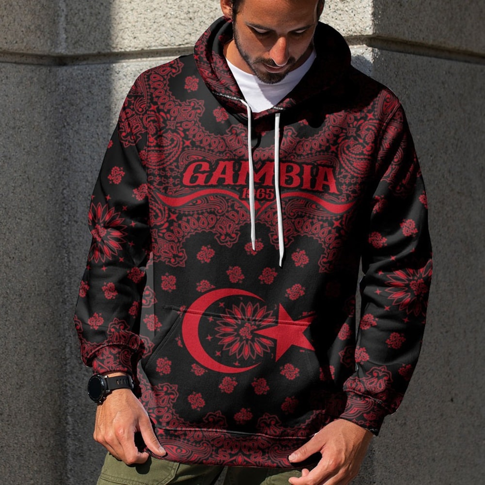 Gambia Hoodie Paisley Bandana "Never Out of Date", African Hoodie For Men Women