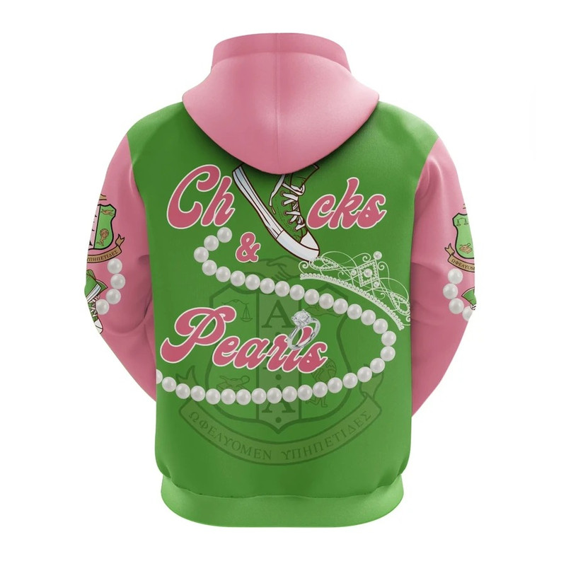 AKA Sorority Chucks And Pearls Hoodie K.H Pearls, African Hoodie For Men Women