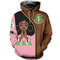 AKA Sorority Hoodie Faux Leather Graphic, African Hoodie For Men Women