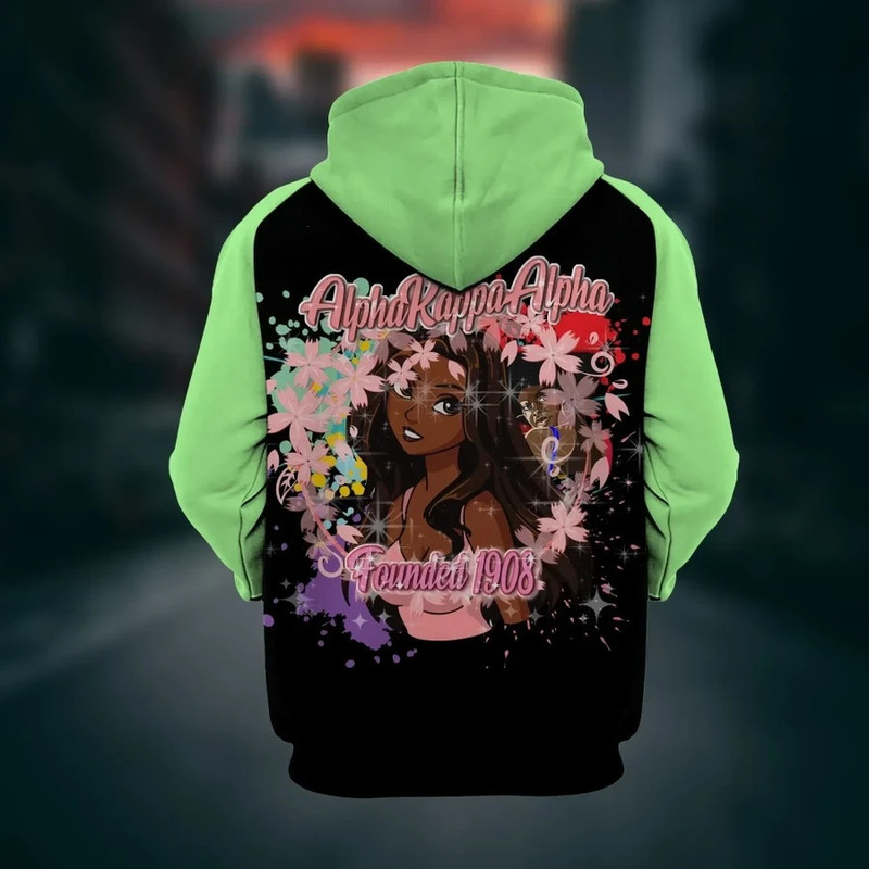 AKA Sorority Girl And Flowers Hoodie, African Hoodie For Men Women
