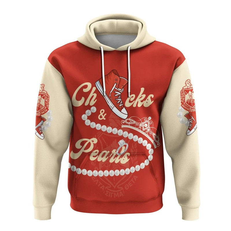 Delta Sigma Theta Chucks And Pearls Hoodie K.H Pearls, African Hoodie For Men Women