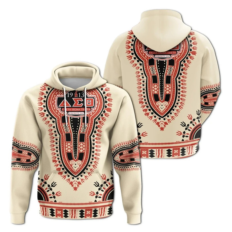 Delta Sigma Theta Dashiki Hoodie, African Hoodie For Men Women