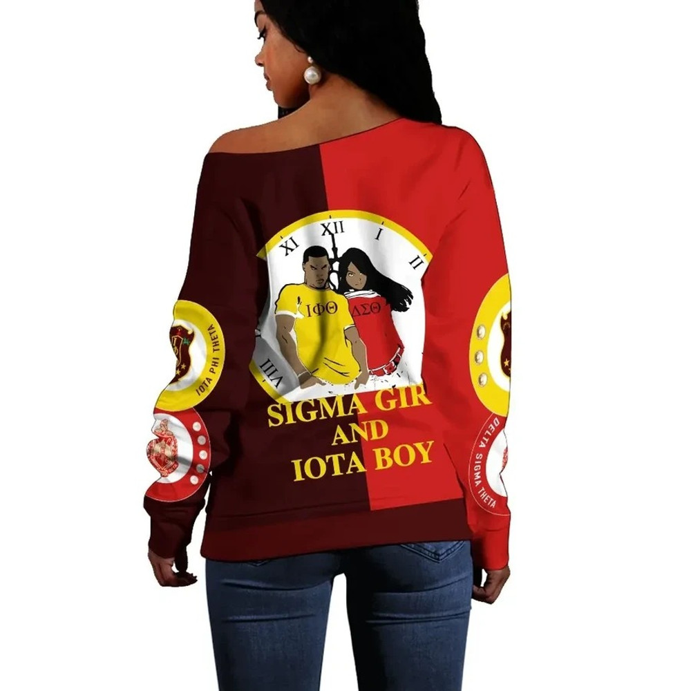 Iota Phi Theta Delta Sigma Theta Couple Offshoulder, African Women Off Shoulder For Women