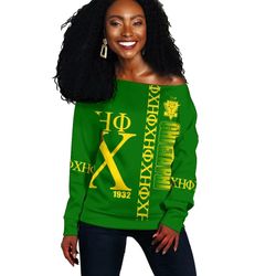 Green Chi Eta Phi Offshoulder, African Women Off Shoulder For Women