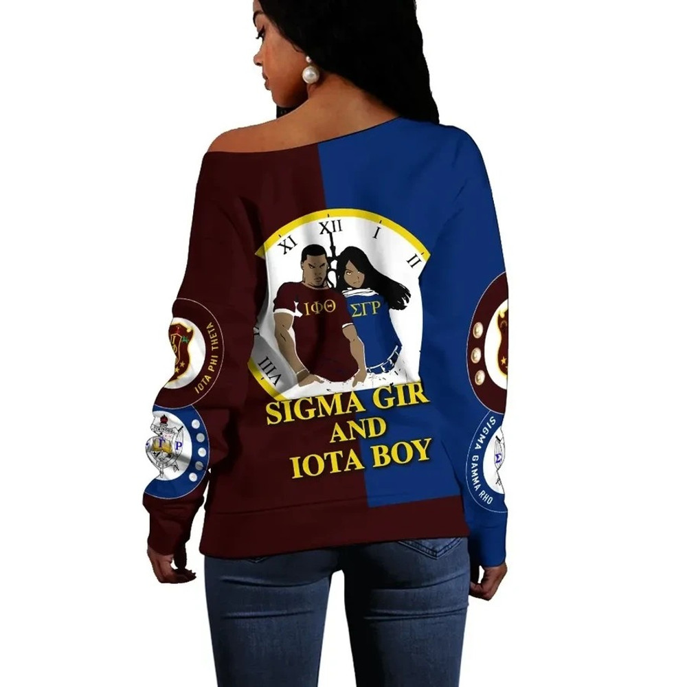 Iota Phi Theta Sigma Gamma Rho Couple Offshoulder, African Women Off Shoulder For Women