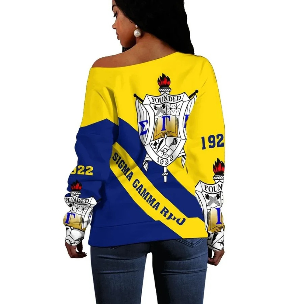 Sigma Gamma Rho Off Shoulder Sweatshirt Tech Style, African Women Off Shoulder For Women