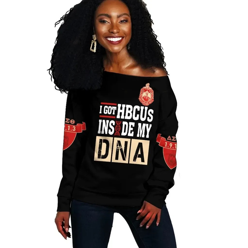 Delta Sigma Theta HBCU DNA Offshoulder, African Women Off Shoulder For Women
