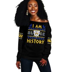 I Am Black History Sigma Gamma Rho Offshoulder, African Women Off Shoulder For Women