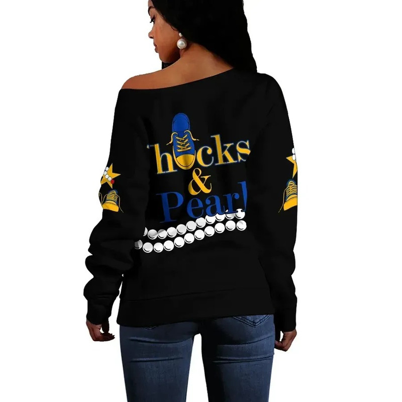 Sigma Gamma Rho Pearls K.H Chucks n Pearls Offshoulder Sweatshirt, African Women Off Shoulder For Women