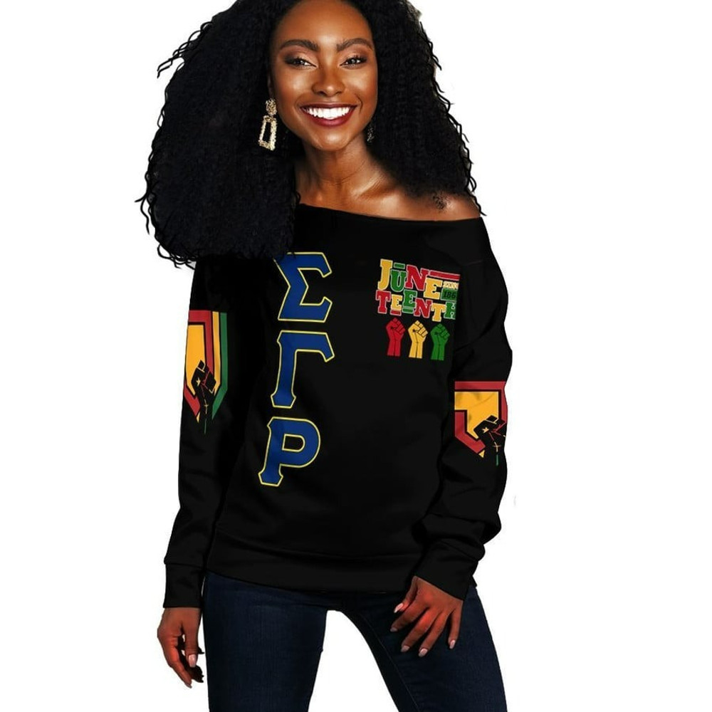 Sigma Gamma Rho Juneteenth Freedom Off Shoulder, African Women Off Shoulder For Women