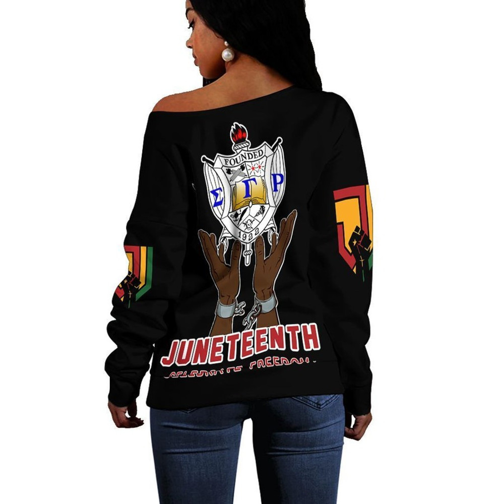 Sigma Gamma Rho Juneteenth Freedom Off Shoulder, African Women Off Shoulder For Women