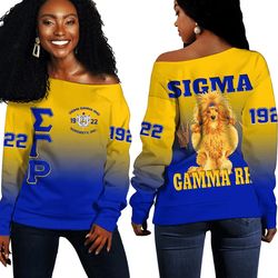 Sigma Gamma Rho Gradient Off Shoulder Sweaters, African Women Off Shoulder For Women