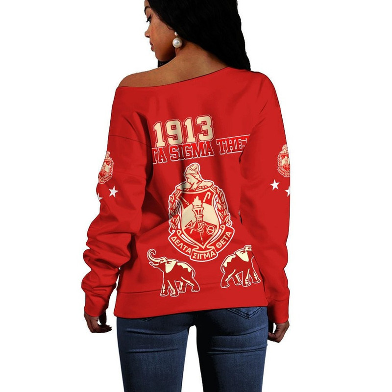 Delta Sigma Theta Greek Life Off Shoulder Sweatshirt, African Women Off Shoulder For Women