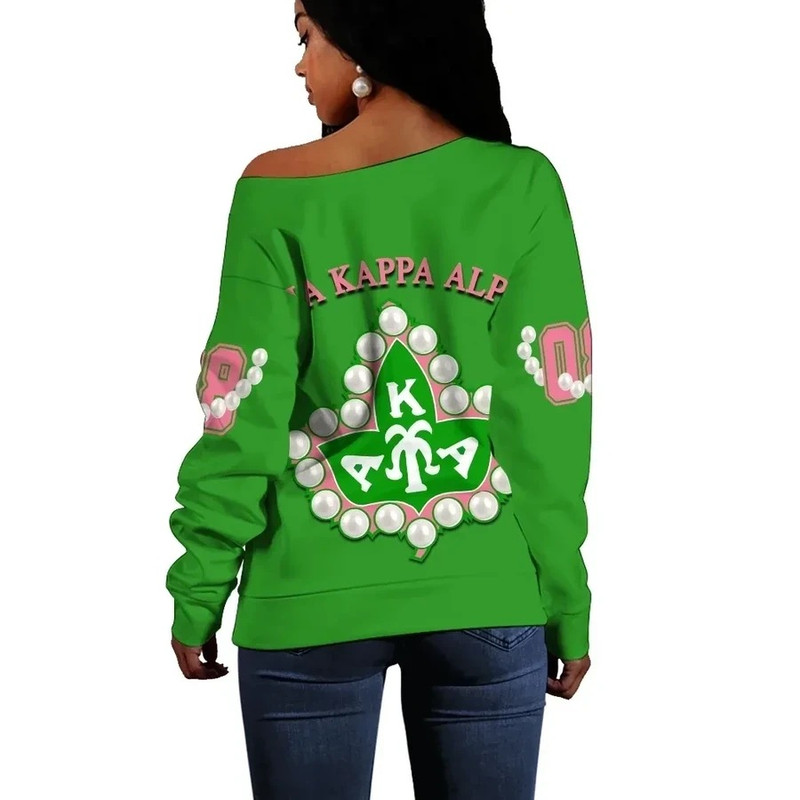AKA Sorority Pearl Green Offshoulder, African Women Off Shoulder For Women