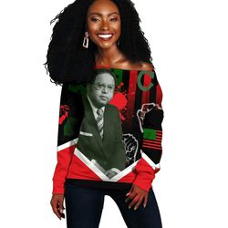African American Flag Charlies Diggs Women Off Shoulder, African Women Off Shoulder For Women