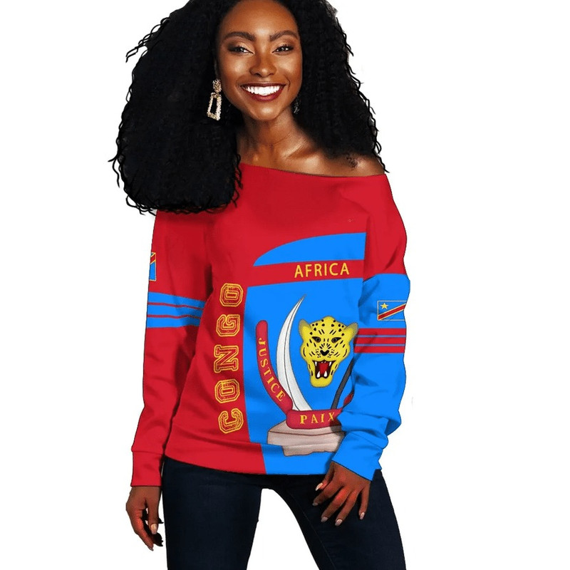 DR Congo Sport Style Women Off Shoulder Style, African Women Off Shoulder For Women