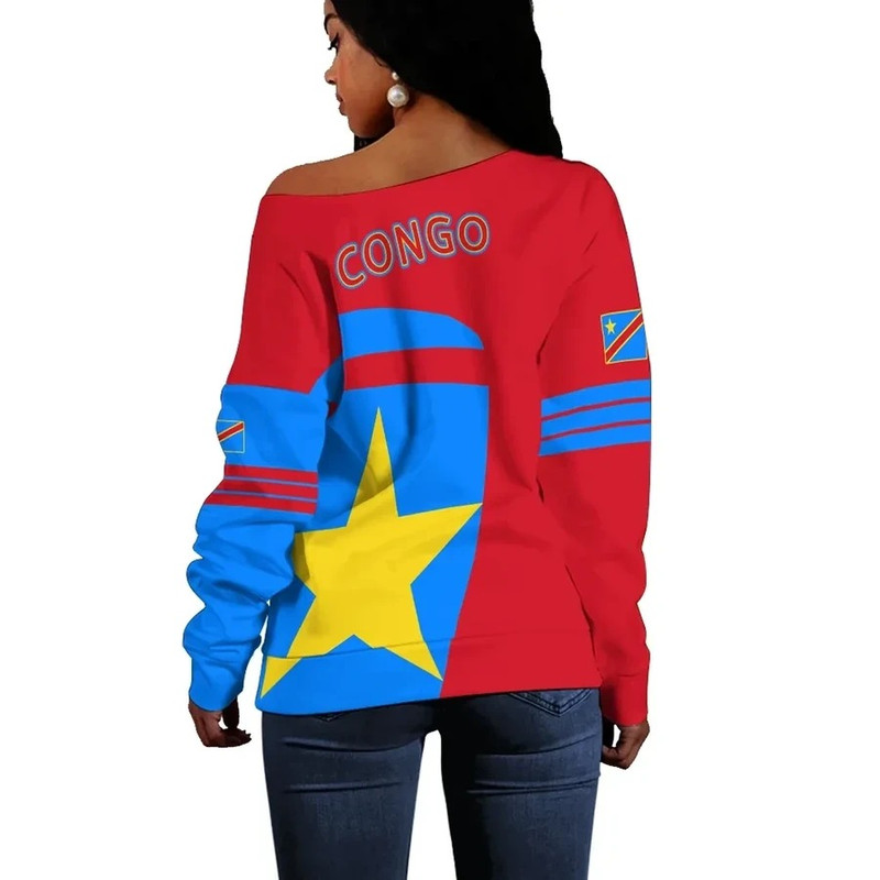 DR Congo Sport Style Women Off Shoulder Style, African Women Off Shoulder For Women