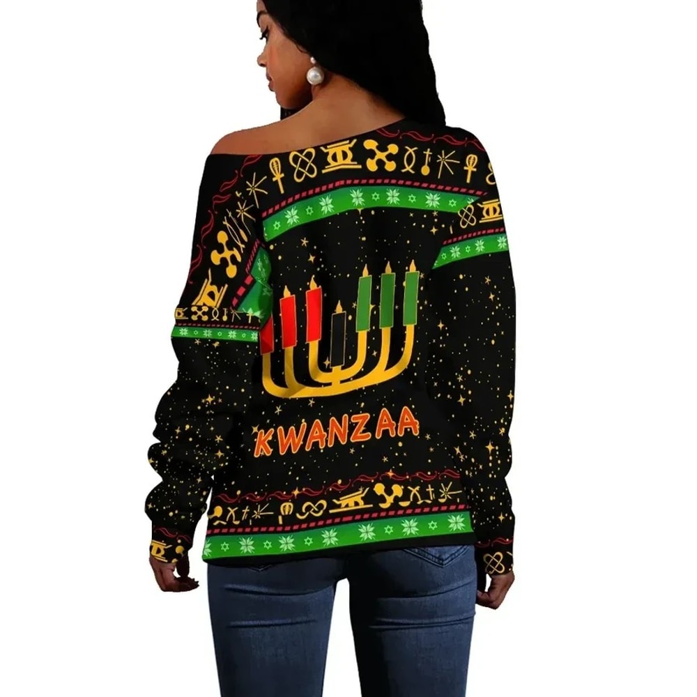 Kwanzaa Christmas Women Off shoulder, African Women Off Shoulder For Women