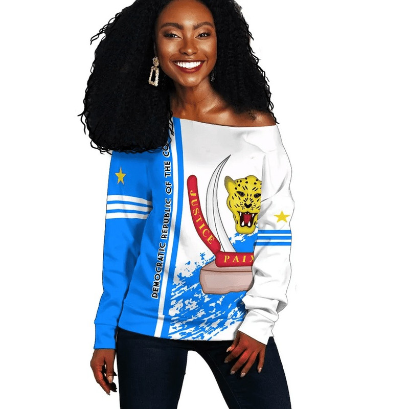 Democratic Republic Of The Congo Women Off Shoulder Quarter Style, African Women Off Shoulder For Women