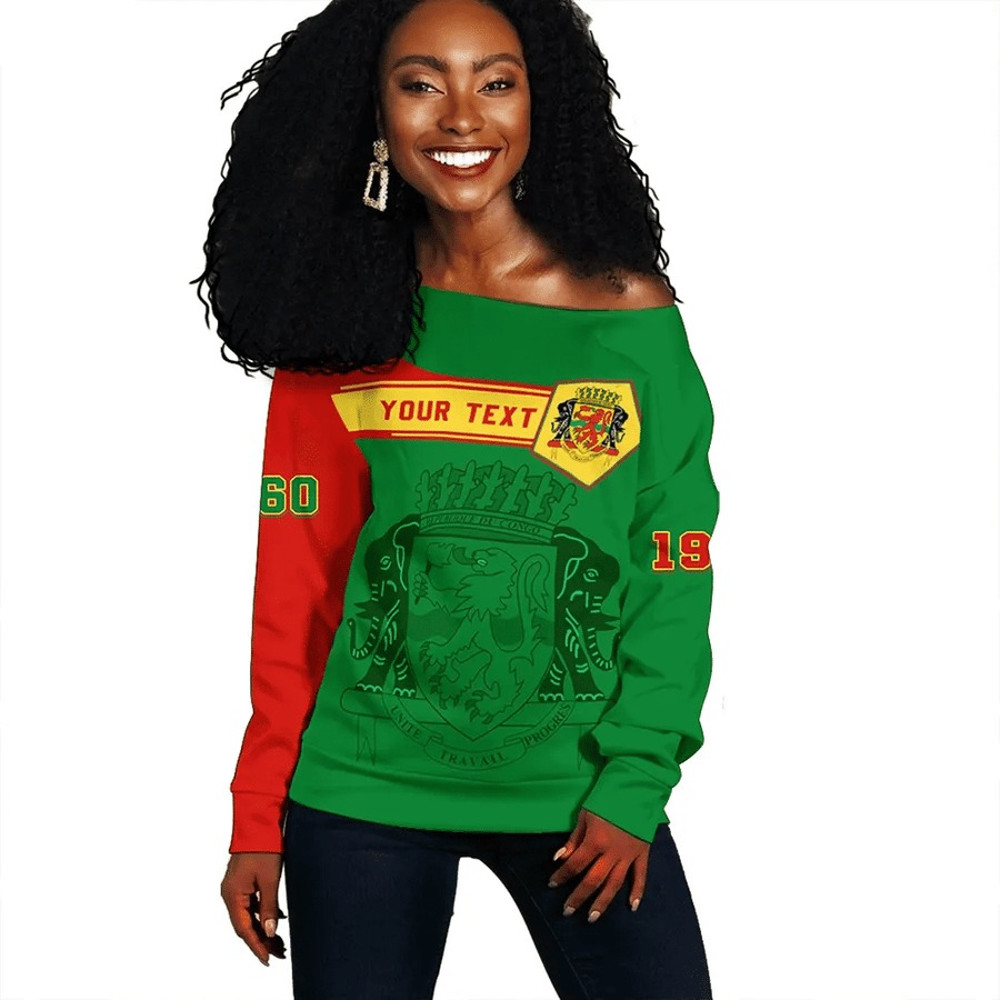 Republic Of The Congo Women Off Shoulder Pentagon Style, African Women Off Shoulder For Women