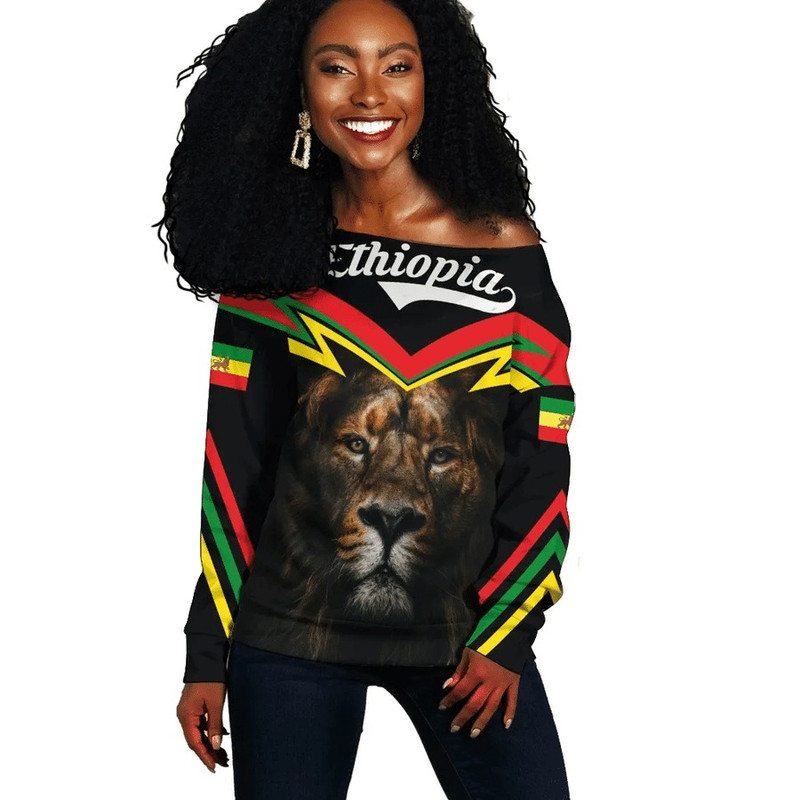 Ethiopia Lion Roar Women Off Shoulder, African Women Off Shoulder For Women