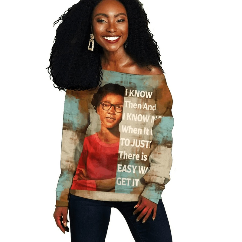 Claudette Colvin Quote Paint Mix Women Off Shoulder, African Women Off Shoulder For Women