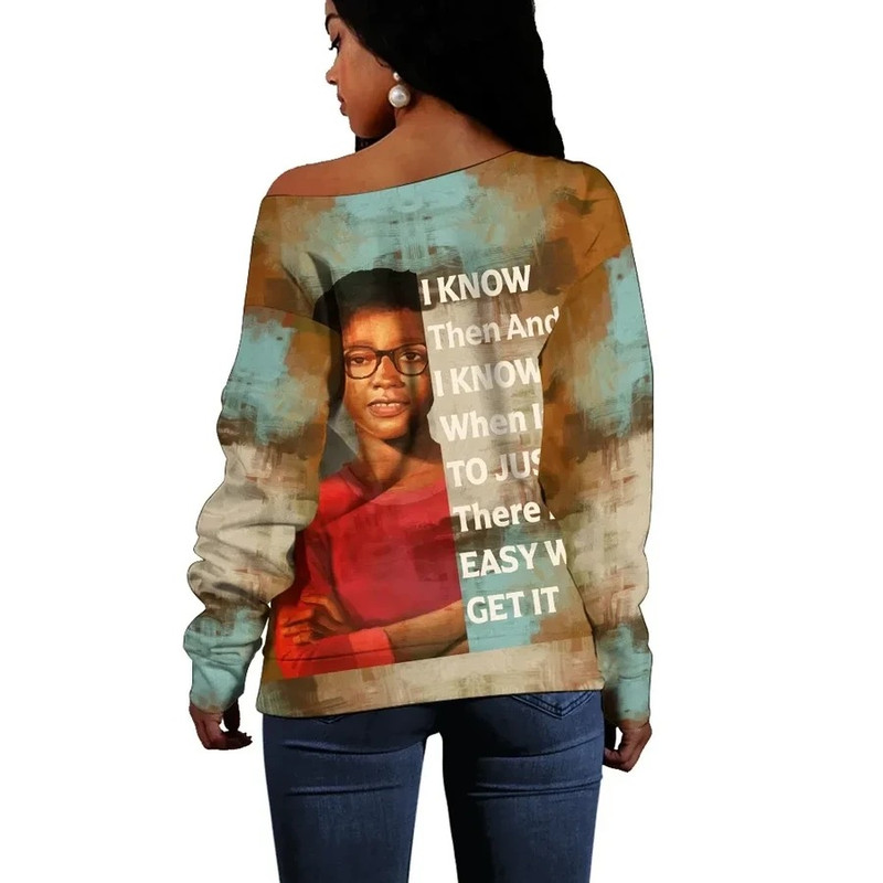 Claudette Colvin Quote Paint Mix Women Off Shoulder, African Women Off Shoulder For Women