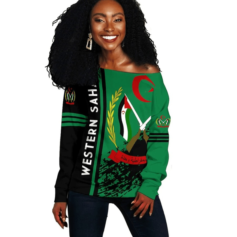 Western Sahara Women Off Shoulder Quarter Style, African Women Off Shoulder For Women