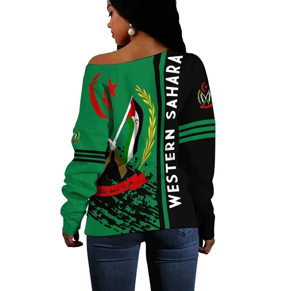 Western Sahara Women Off Shoulder Quarter Style, African Women Off Shoulder For Women