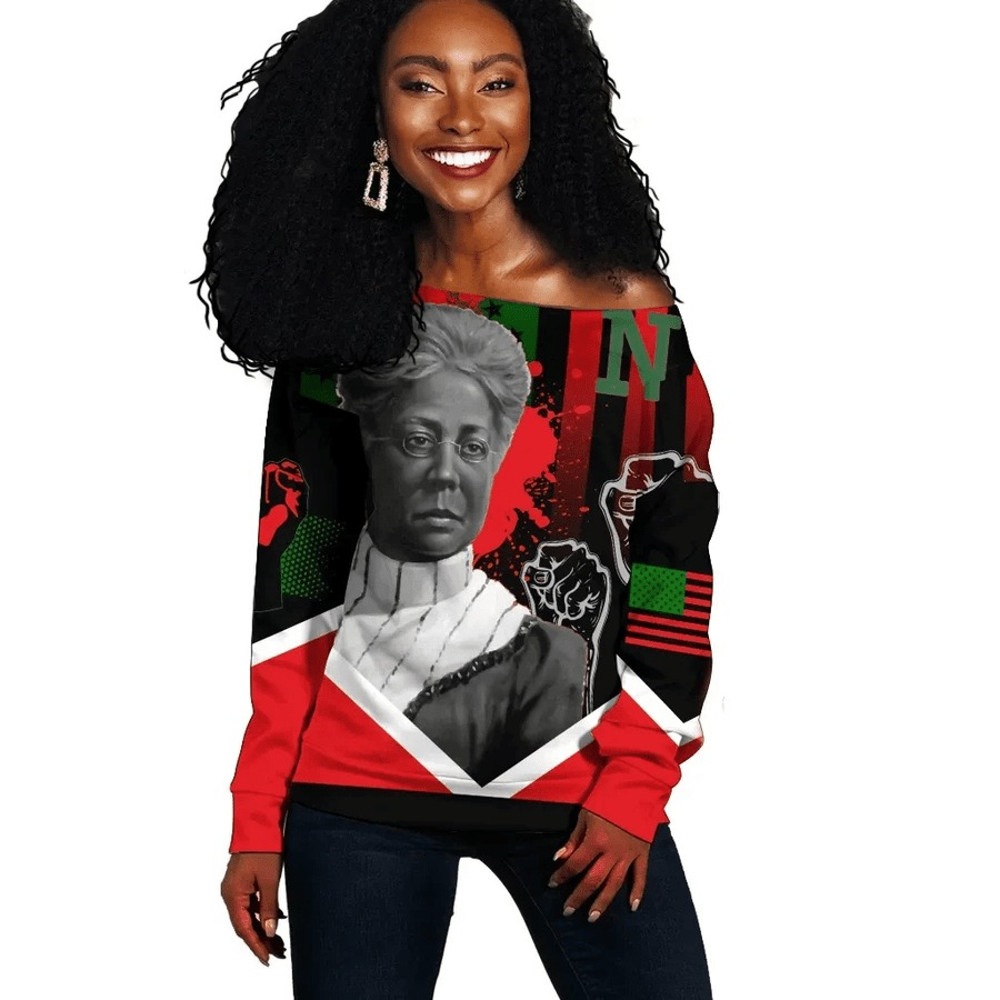 African American Flag Nannie Helen Burroughs Women Off Shoulder, African Women Off Shoulder For Women