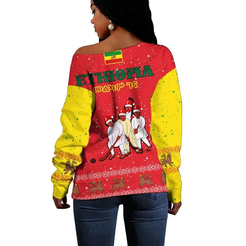 Ethiopia Christmas Genna Women Off Shoulder - Red Style, African Women Off Shoulder For Women