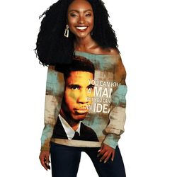 Medgar Evers Quote Paint Mix Women Off Shoulder, African Women Off Shoulder For Women