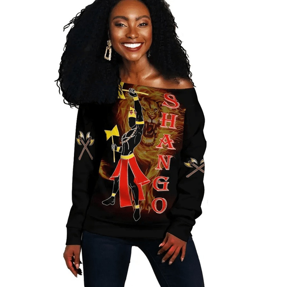 Orisha Shango Lion Fire Off Shoulder, African Women Off Shoulder For Women