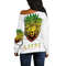 Ethiopia Lion Pattern Africa White Women's Off Shoulder, African Women Off Shoulder For Women